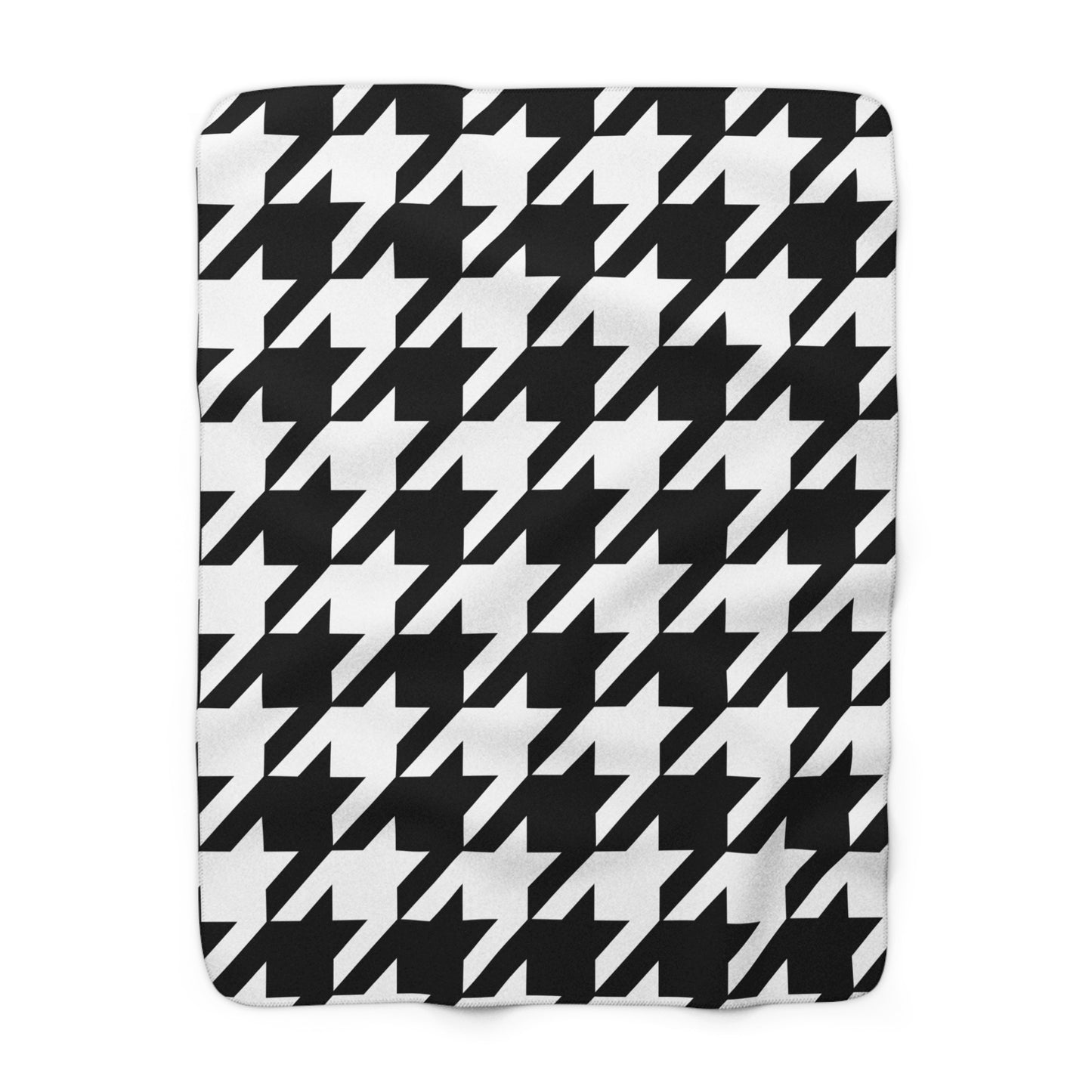 Black, White Retro Houndstooth Blanket Throw