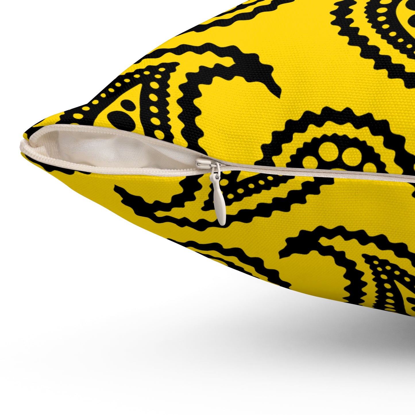 Gold, Black Retro Paisley Cushion Pillow