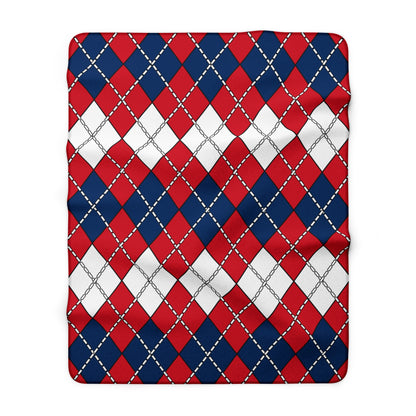 Dominican Republic Retro Argyle Blanket Throw