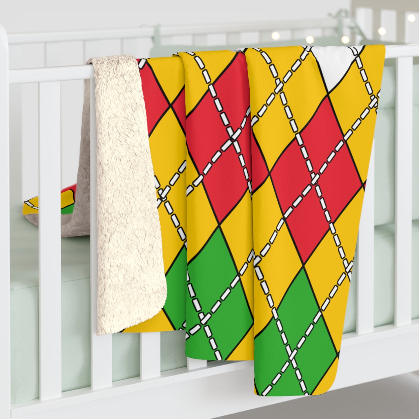 Myanmar Retro Argyle Blanket Throw
