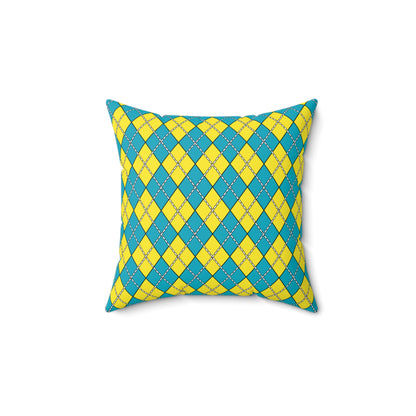 Kazakhstan Retro Argyle Cushion Pillow