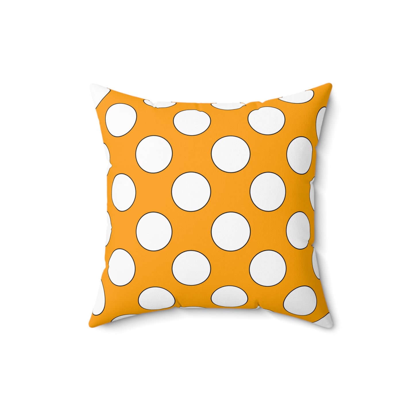Orange, White Retro Polka Dots Cushion Pillow