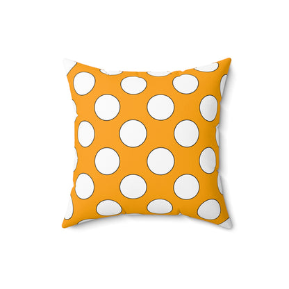Orange, White Retro Polka Dots Cushion Pillow