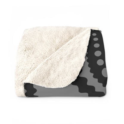 Grey, Black Retro Paisley Blanket Throw