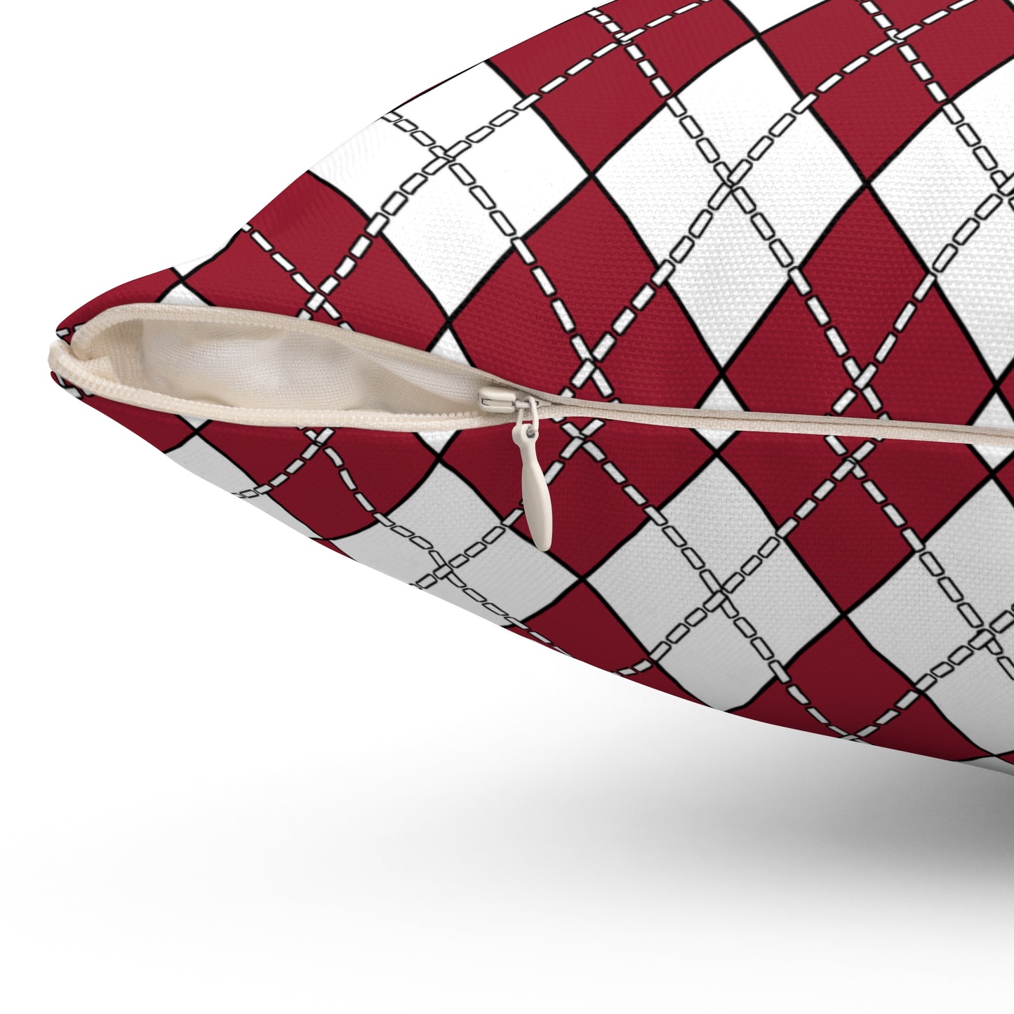 Latvia Retro Argyle Cushion Pillow