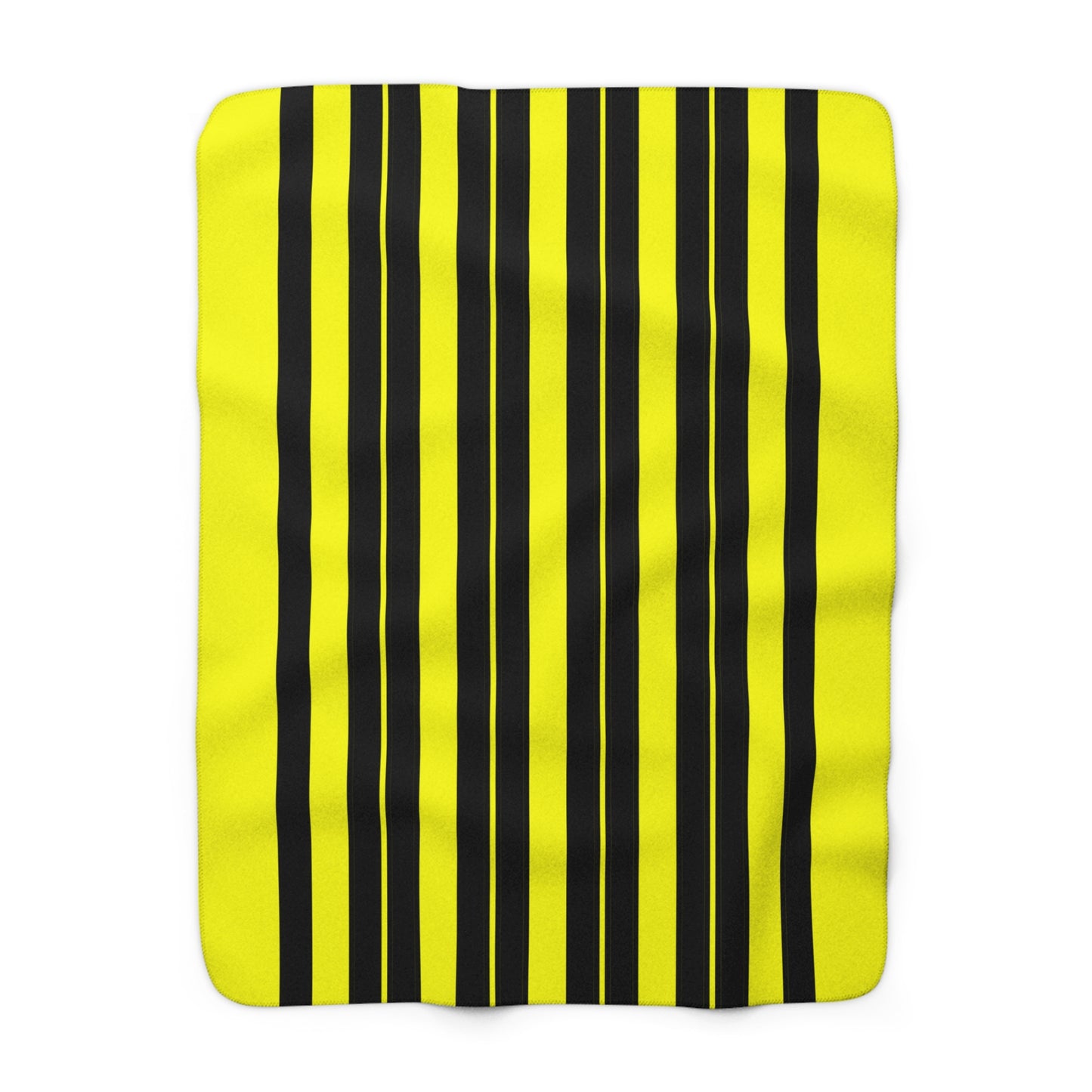 Yellow, Black Retro Stripes Blanket Throw