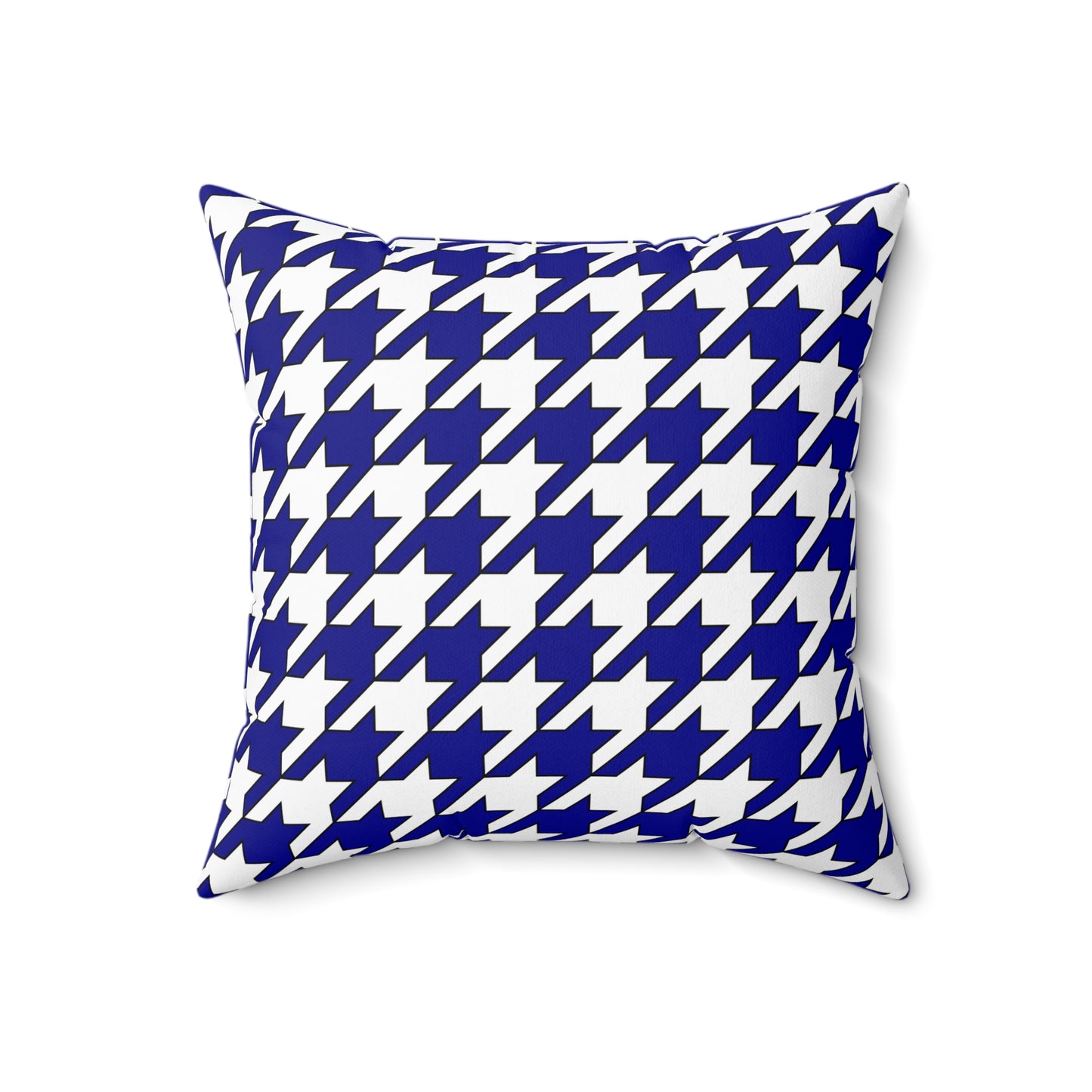 Dark Blue, White Retro Houndstooth Cushion Pillow