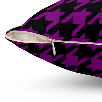 Purple, Black Retro Houndstooth Cushion Pillow