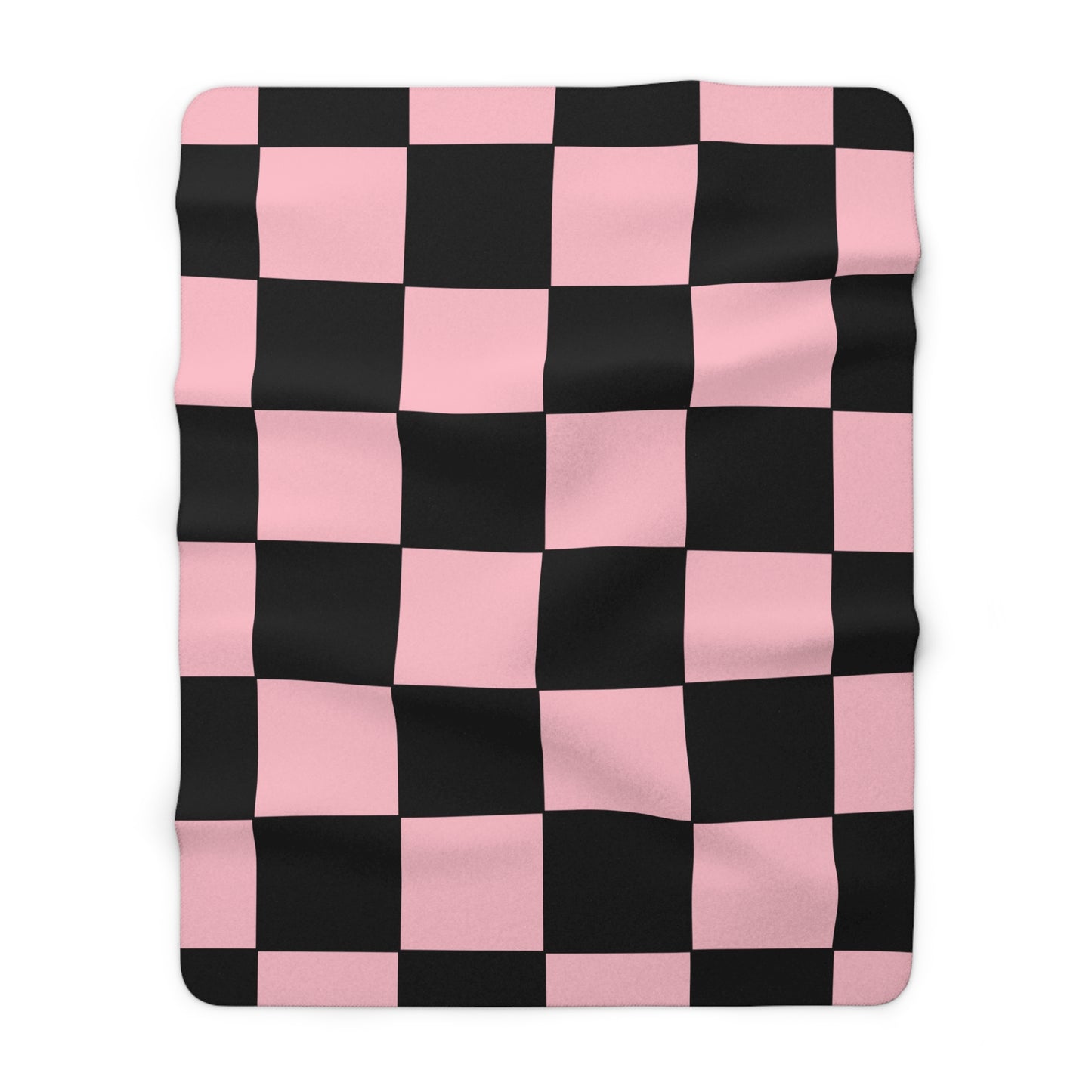 Pink, Black Retro Check Blanket Throw
