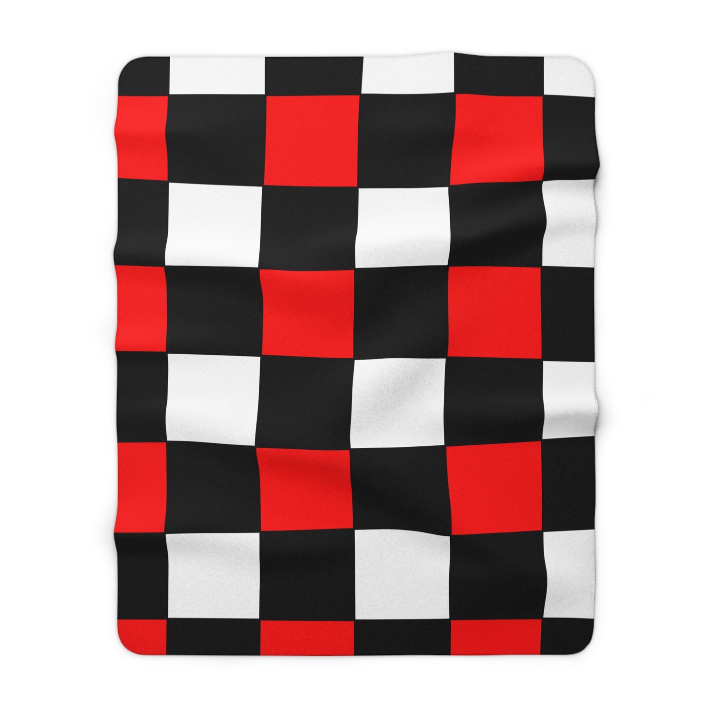Black, White, Red Retro Check Blanket Throw