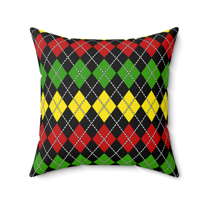 Saint Kitts And Nevis Retro Argyle Cushion Pillow
