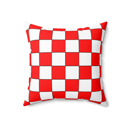 Red, White Retro Check Cushion Pillow