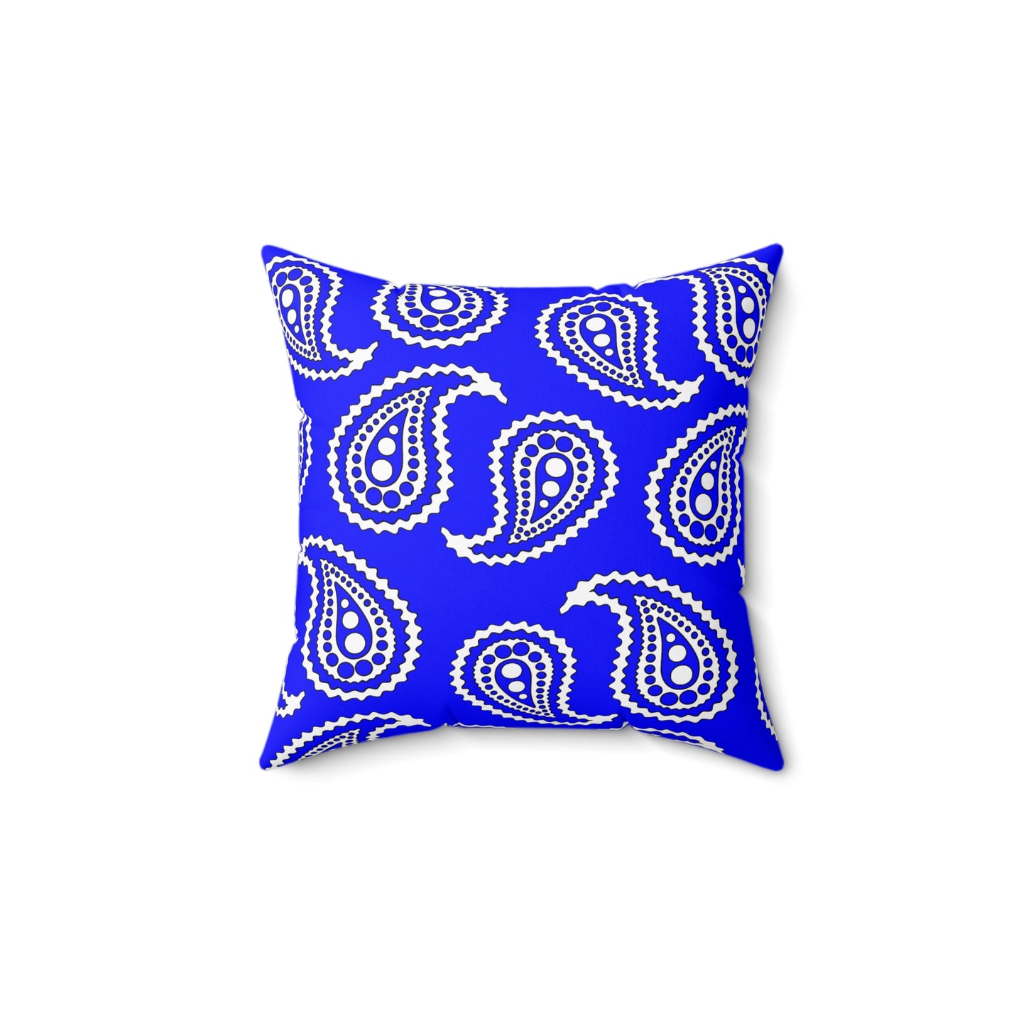 Blue, White Retro Paisley Cushion Pillow