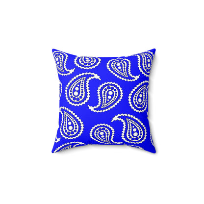 Blue, White Retro Paisley Cushion Pillow