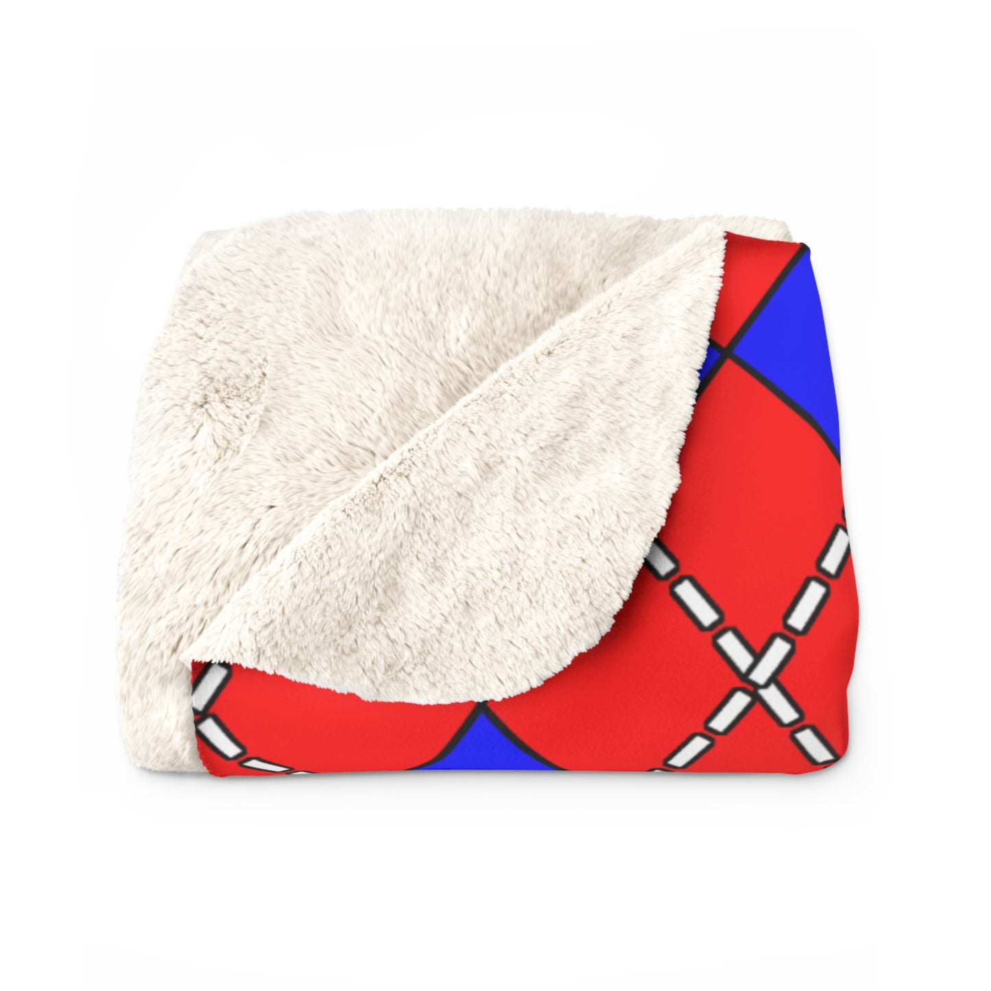 Red, Blue Retro Argyle Blanket Throw
