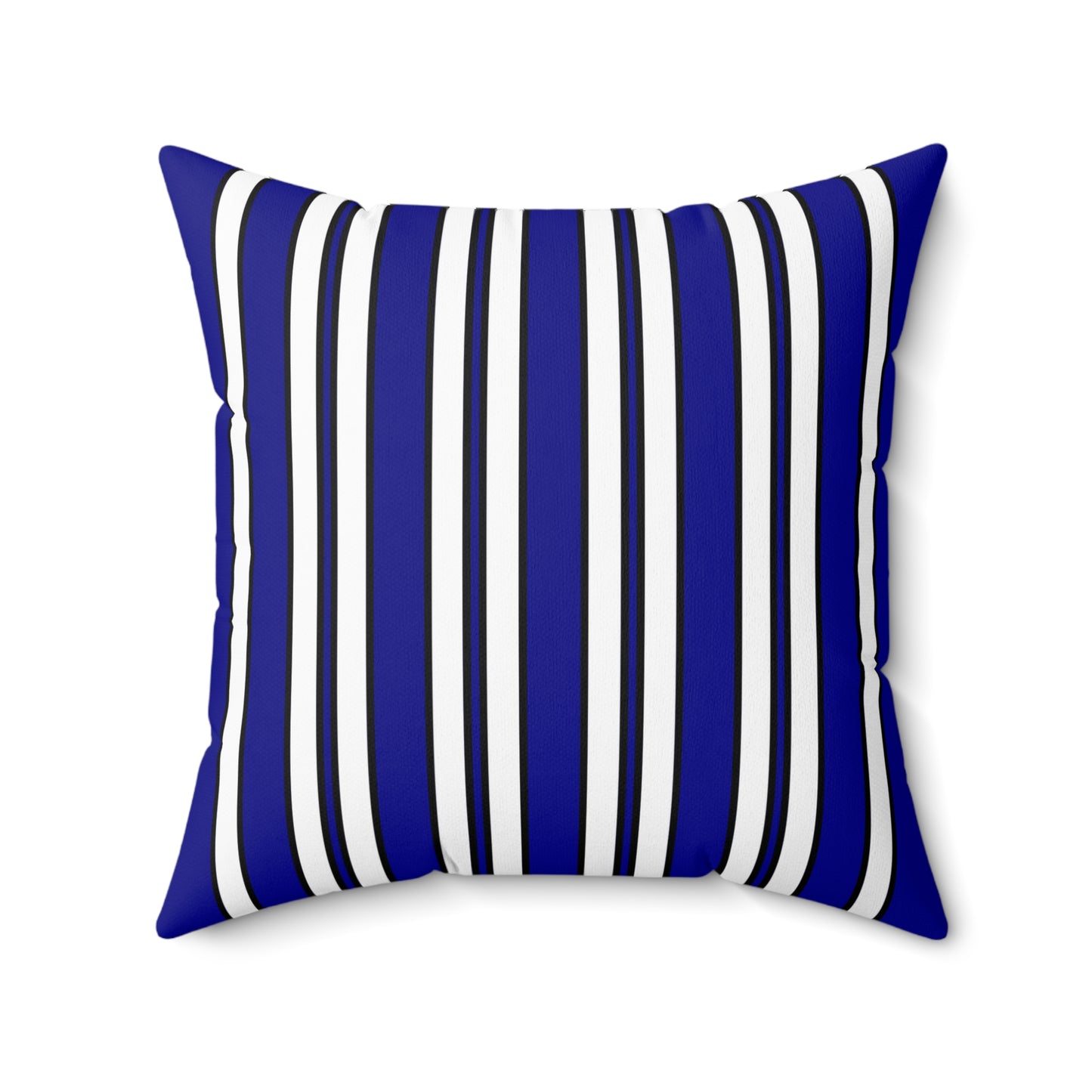 Dark Blue, White Retro Stripes Cushion Pillow