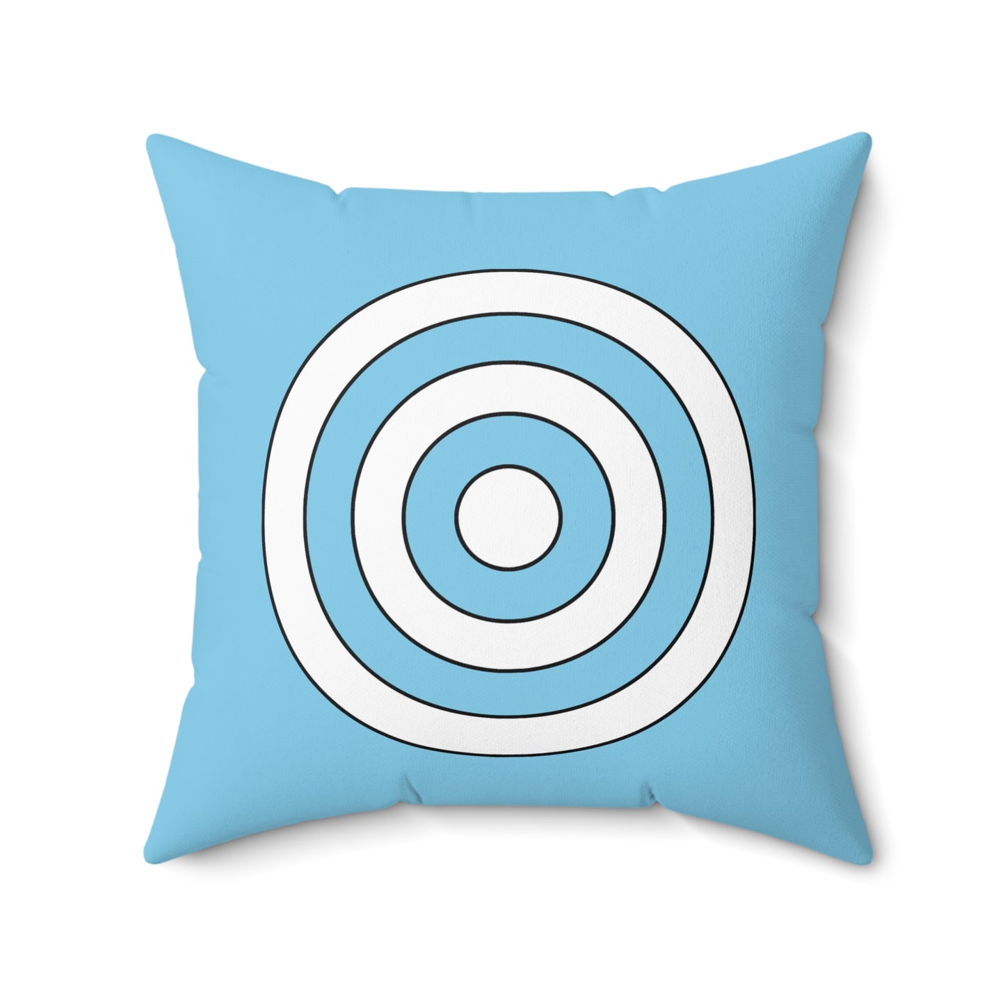 Sky Blue, White Retro Target Cushion Pillow