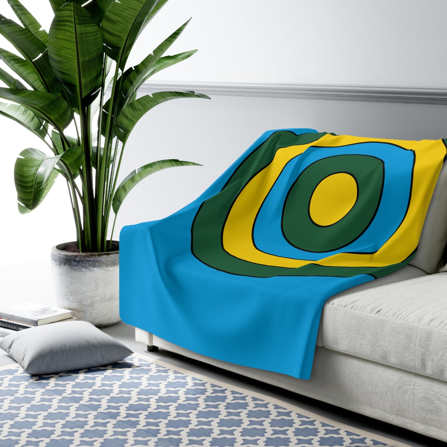 Rwanda Retro Target Blanket Throw
