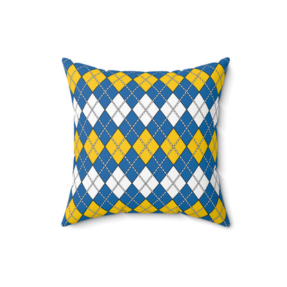 Canary Islands Retro Argyle Cushion Pillow