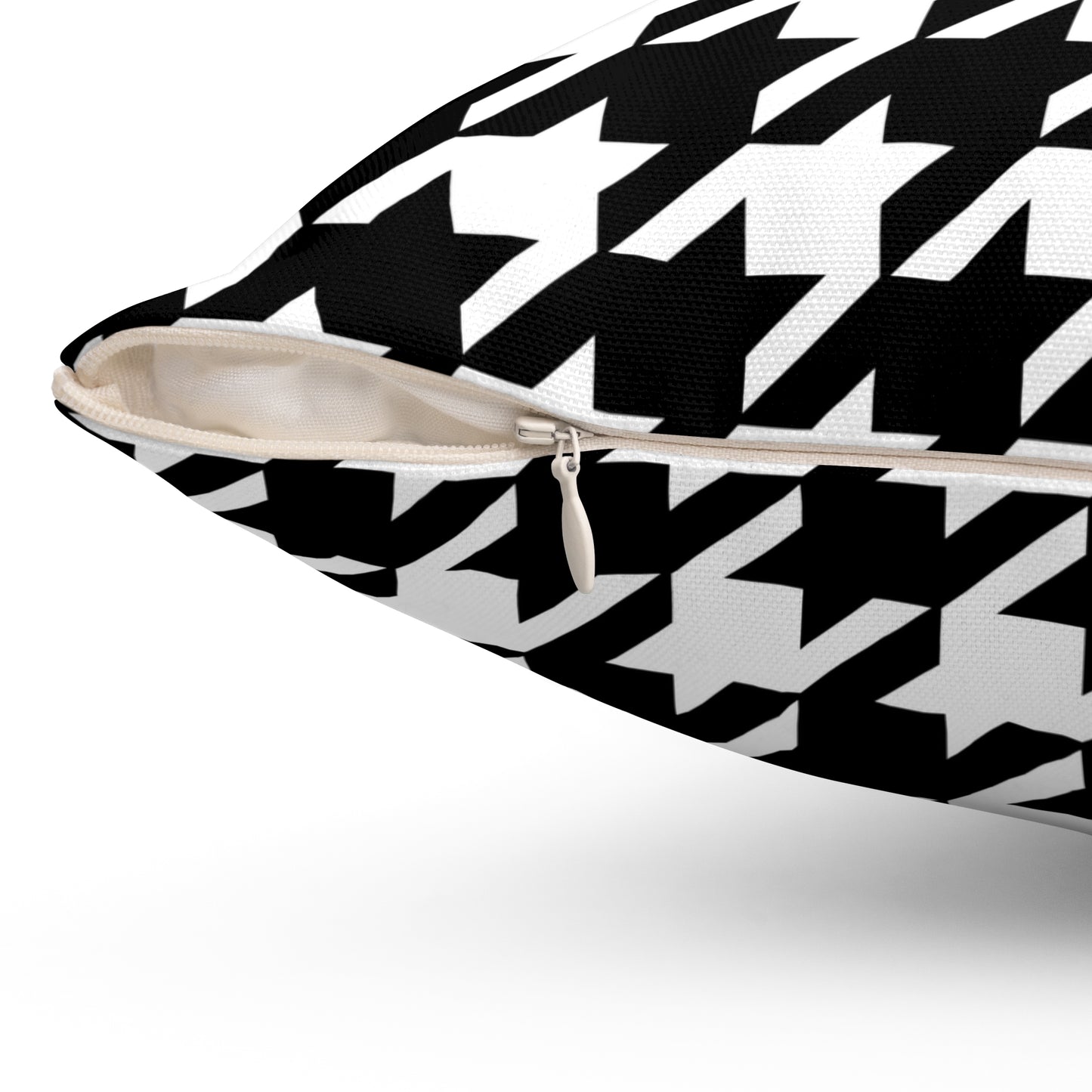 White, Black Retro Houndstooth Cushion Pillow