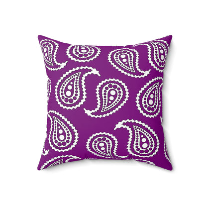Purple, White Retro Paisley Cushion Pillow