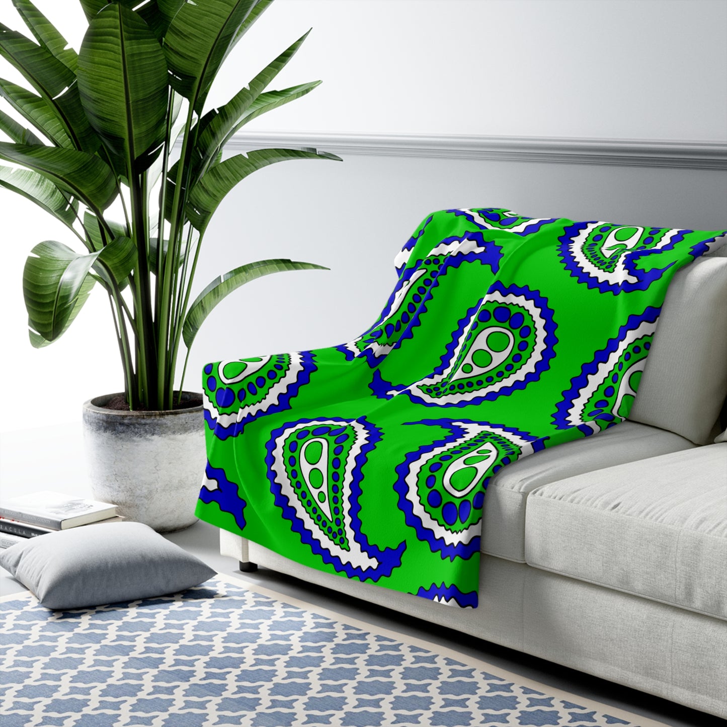 Sierra Leone Retro Paisley Blanket Throw