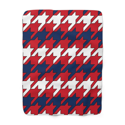 Dominican Republic Retro Houndstooth Blanket Throw