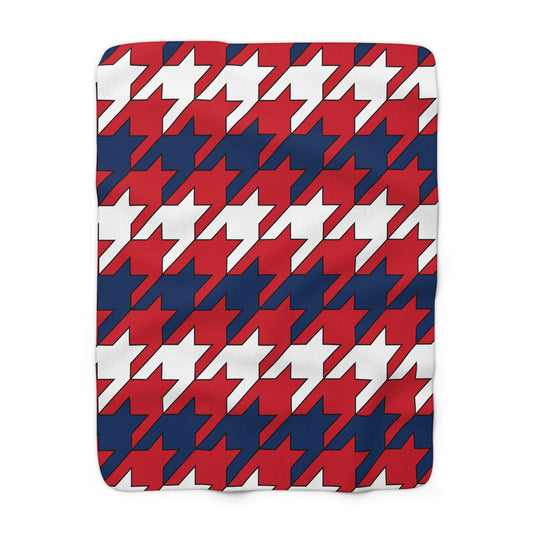 Dominican Republic Retro Houndstooth Blanket Throw
