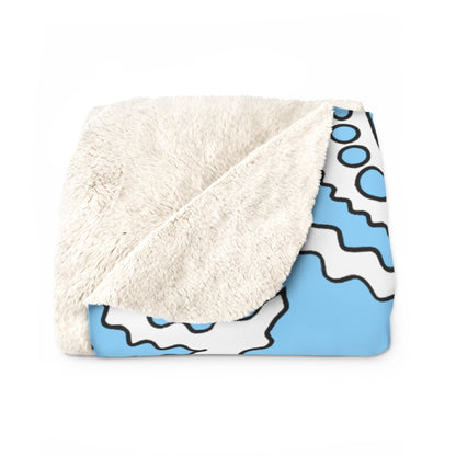 Light Blue, White Retro Paisley Blanket Throw