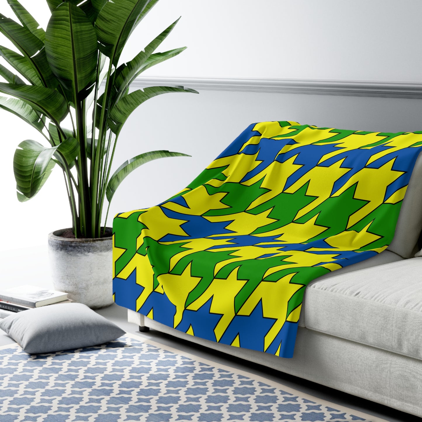 Saint Vincent And The Grenadines Retro Houndstooth Blanket Throw