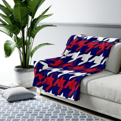 South Georgia And The South Sandwich Islands Retro Houndstooth Blanket Throw