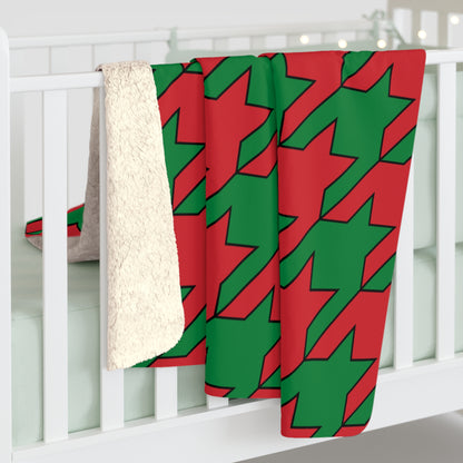 Turkmenistan Retro Houndstooth Blanket Throw