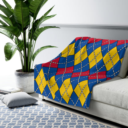 Aland Islands Retro Argyle Blanket Throw