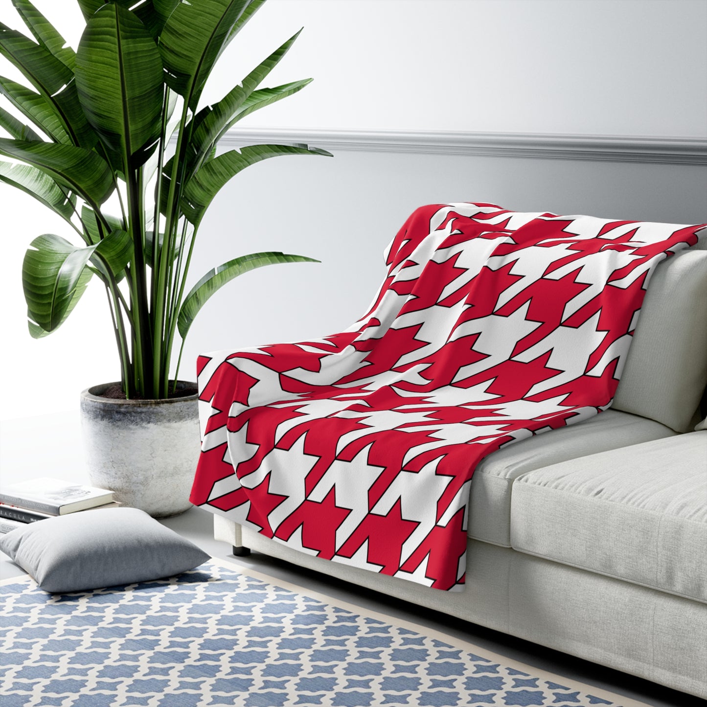 Poland Retro Houndstooth Blanket Throw
