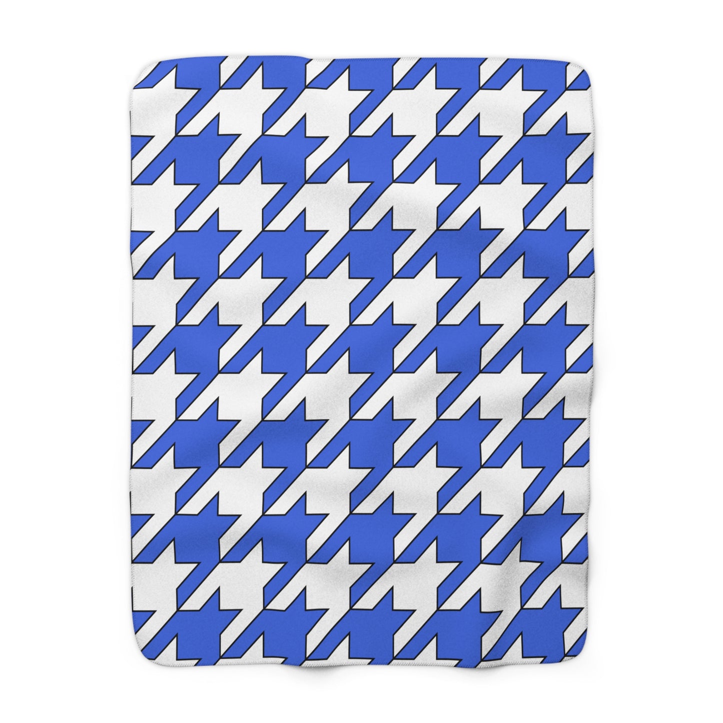 Royal Blue, White Retro Houndstooth Blanket Throw