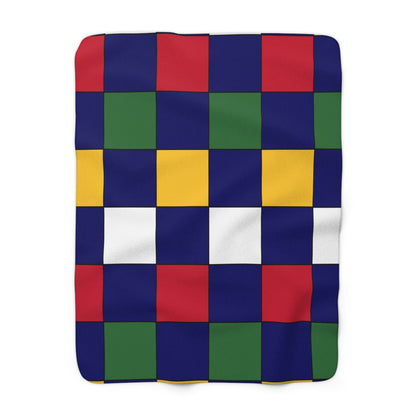 British Virgin Islands Retro Check Blanket Throw