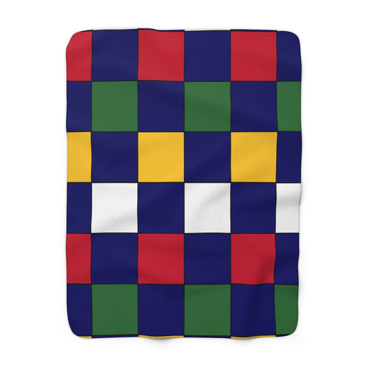 British Virgin Islands Retro Check Blanket Throw