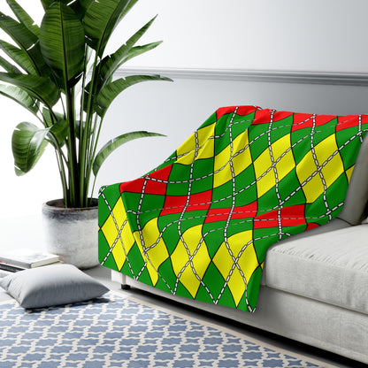 Guinea Retro Argyle Blanket Throw