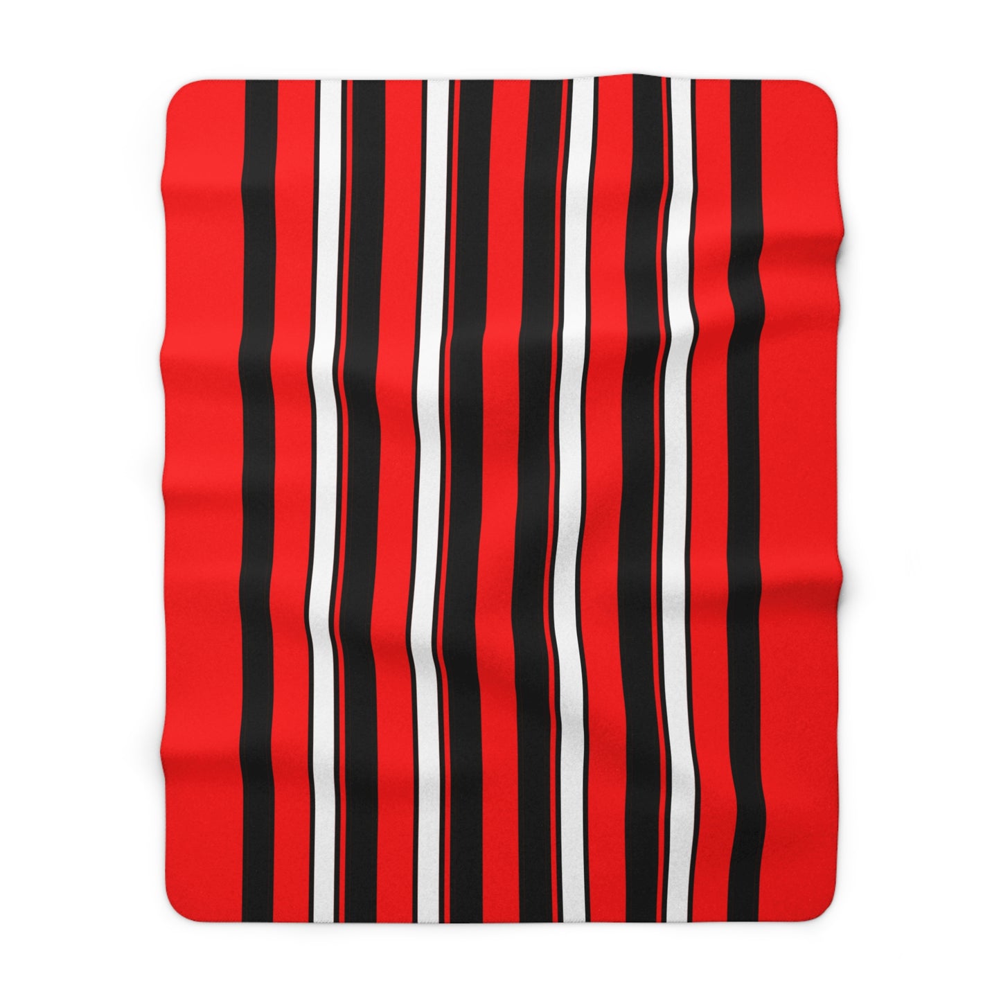 Red, Black, White Retro Stripes Blanket Throw