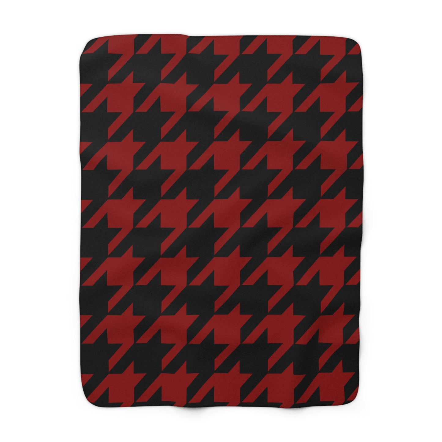 Dark Red, Black Retro Houndstooth Blanket Throw