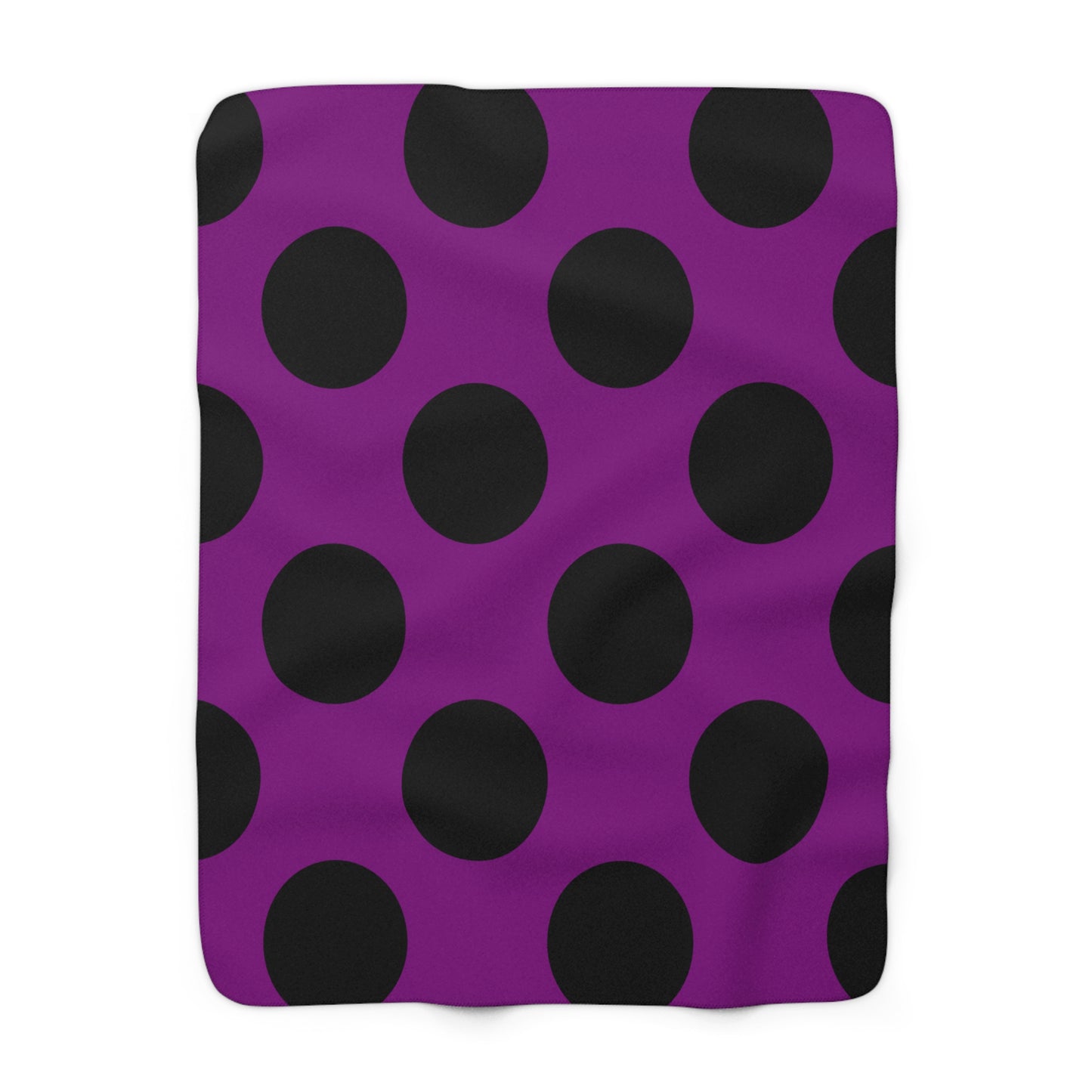 Purple, Black Retro Polka Dots Blanket Throw