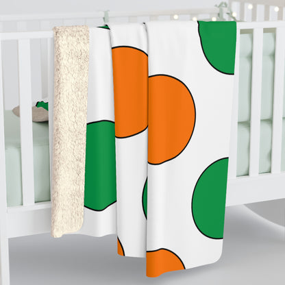 Ireland Retro Polka Dots Blanket Throw
