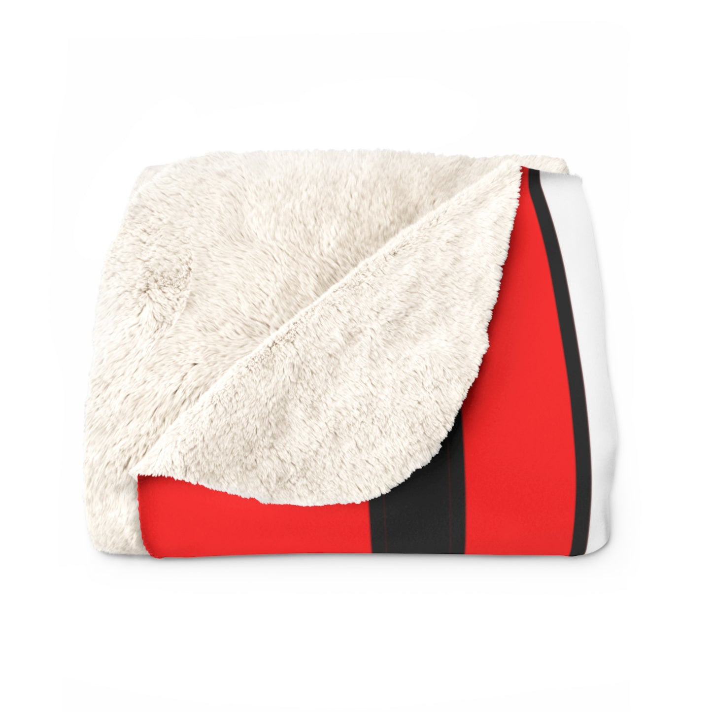 Red, Black, White Retro Stripes Blanket Throw