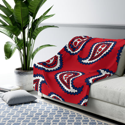 Lao Peoples Democratic Republic Retro Paisley Blanket Throw