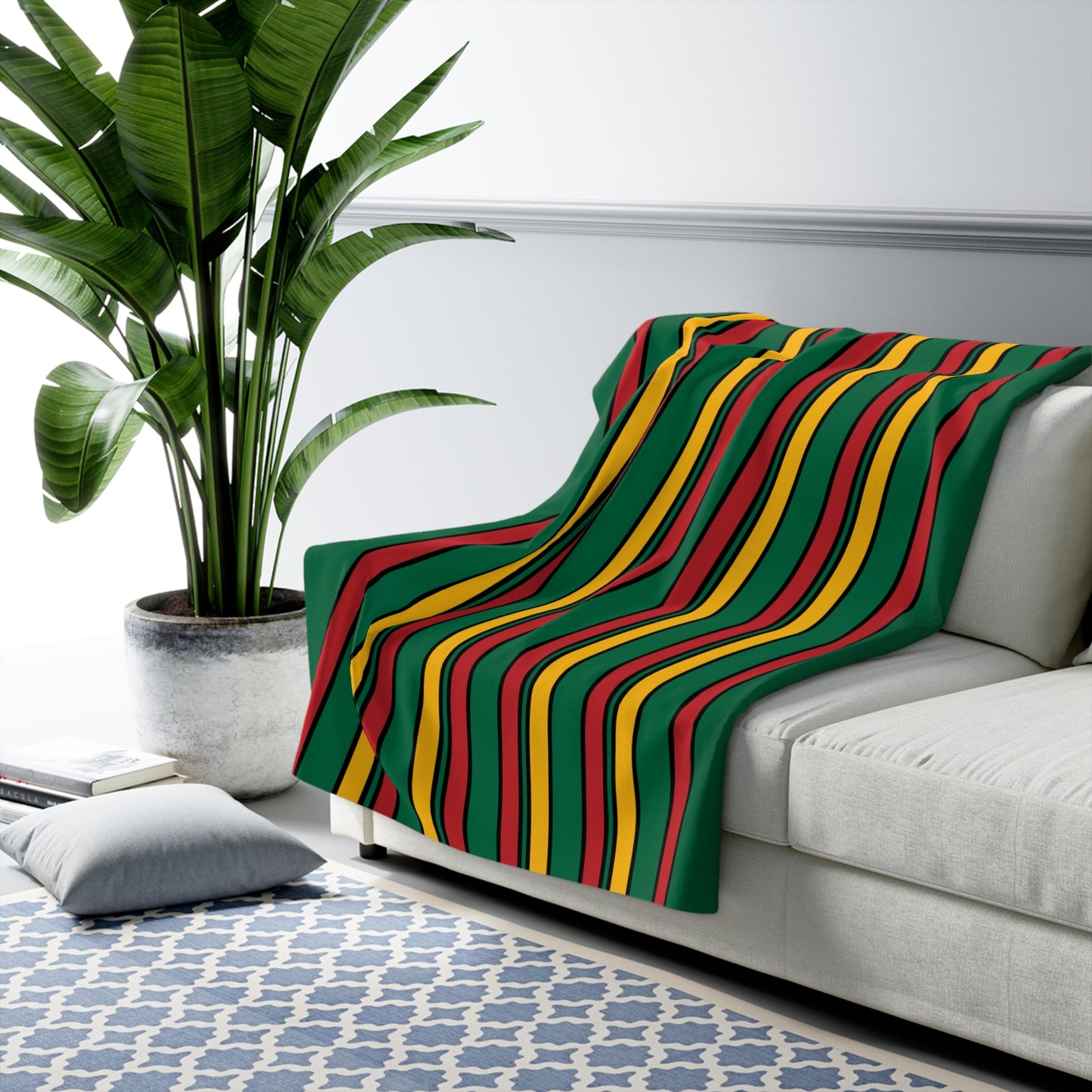 Lithuania Retro Stripes Blanket Throw