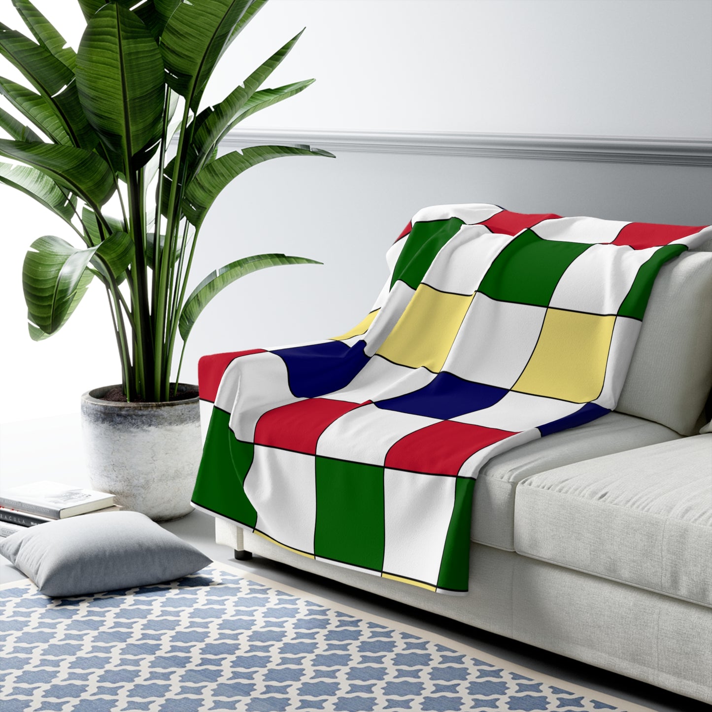 Diego Garcia Retro Check Blanket Throw