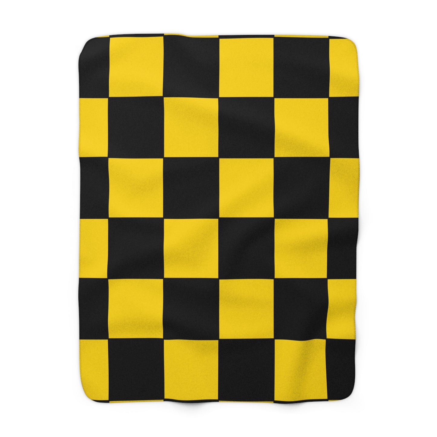 Gold, Black Retro Check Blanket Throw