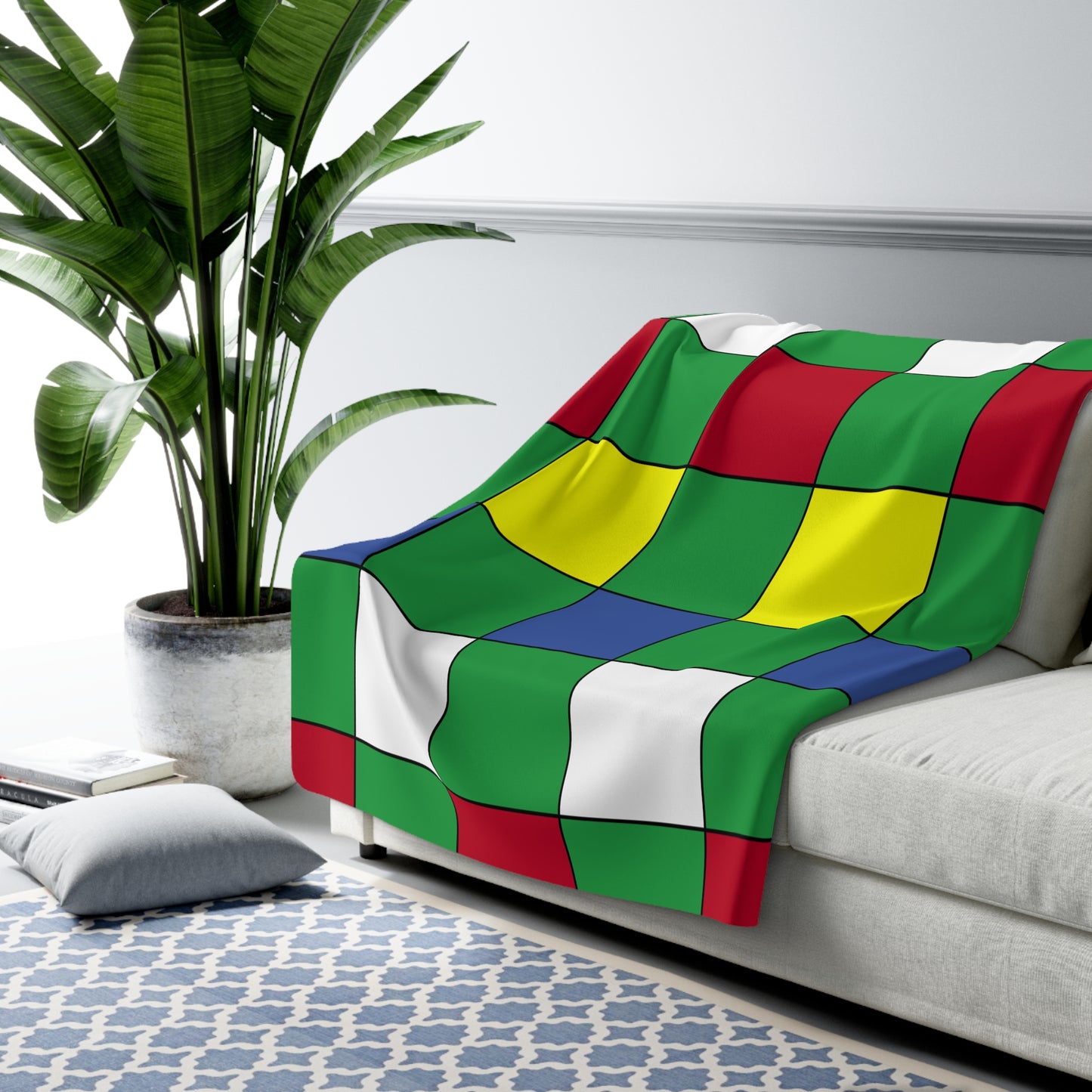 Comoros Retro Check Blanket Throw