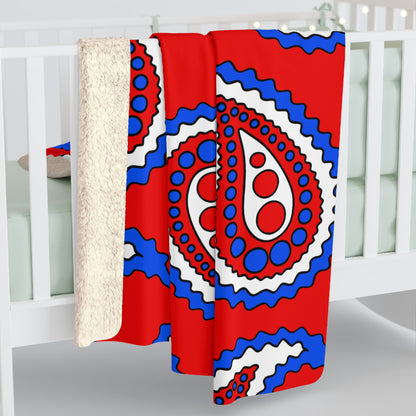 Puerto Rico Retro Paisley Blanket Throw