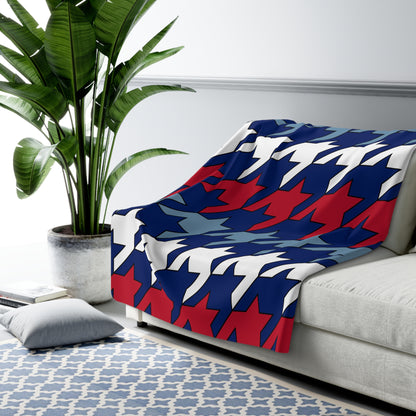 Falkland Islands Retro Houndstooth Blanket Throw